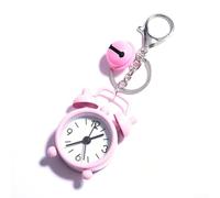 Vasiumic Porte-clés réveil, décoration créative en alliage de voiture et pendentif de sac, accessoire décoratif portable de 4 cm, clés, sacs à dos, uniques pour femmes et filles (rose)