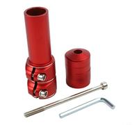 Vasiumic Rehausseur de potence de guidon réglable pour VTT - Extension de guidon en alliage d'aluminium avec verrouillage à double vis, 3,5 x 3,5 x 12 cm (rouge) (12 cm)