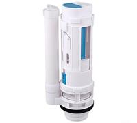 Vasiumic Réservoir de toilette divisé à double soupape de chasse d'eau en ABS avec double bouton, valve de vidange d'économie pour 6 à 7,5 cm de diamètre, blanc (fente 25 cm)