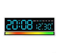 Vasiumic Réveil numérique à LED, multicolore, activée par le son, affichage de la température, calendrier automatique, intensité variable, alimentation USB, horloge de bureau compacte pour chambre à