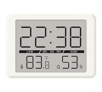 Vasiumic Réveil numérique magnétique extra fin avec écran LCD, moniteur d'humidité et de température, rétroéclairage pour chambre à coucher, bureau et noir (blanc 2308)