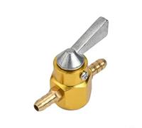 Vasiumic Robinet de valve d'essence en alliage d'aluminium pour moto et scooter avec tuyau d'huile de 6 mm, taille compacte de 4,4 x 3,1 cm, facile à installer, performance fiable (doré)
