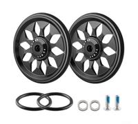 Vasiumic Roues pliantes en alliage d'aluminium pour roue d'entraînement légère de 64 x 8,6 mm avec vis M6, compatible avec le vélo pliable (noir)