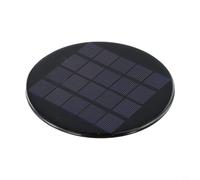 Vasiumic Supply Projects Lampe solaire d'extérieur 120 mm 1 panneau 1 W Diy Noir Transmission ronde 5 V Cellule en silicium polycristallin Efficacité supérieure