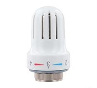Vasiumic Tête de thermostat de radiateur M30 x 1,5, valve de chauffage réglable avec collecteur de chauffage au sol givré et porte-serviettes, bouton de contrôle de température en alliage, blanc