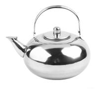 Vasiumic Théière en acier inoxydable poli miroir avec passoire intégrée 1 L/1,5 L/2 L/2,5 L Argent pour préparer le thé et le café, bec soudé sans fuite, facile à nettoyer (2,5 L)