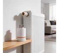 Vasiumic Thermostat de radiateur avec verrouillage enfant, écran réglable et givre, contrôleur de température manuel, chauffage domestique, blanc, 89 mm