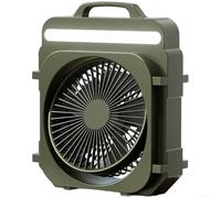 Vasiumic Ventilateur de bureau portable avec lumière LED et banque, rechargeable par USB, ventilateur de table avec option de charge solaire, camping, maison et voyage, utilisation intérieure et
