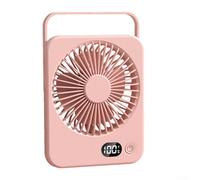 Vasiumic Ventilateur de bureau portable sans fil avec angle réglable de 180 degrés et cinq réglages de vitesse pour une circulation de l'air optimale (rose)
