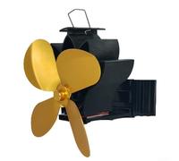 Vasiumic Ventilateur de poêle à bois alimenté par la chaleur, circulateur de chaleur thermique et électrique, avec fonctionnement silencieux, et protection haute température (doré)