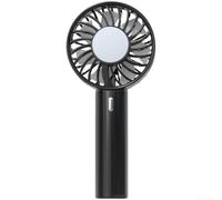 Vasiumic Ventilateur portable rechargeable par USB avec crochet, 2000 mAh, portable pour mini ventilateur de refroidissement, 3 moteurs sans balais ultra silencieux pour bureau, étude, voyage, noir