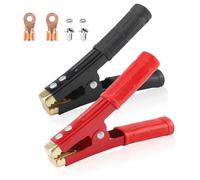 Vaskula 2 Pièces Pince Crocodile 1000A Pinces Crocodiles 15,4cm Pince Batterie Voiture avec Accessoires Pinces Rapides de Batterie de Voiture pour Automobile Camion Bateau (Noir et Rouge)