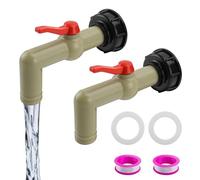 Vaskula 2 Pièces Robinet Cuve S60X6 Sortie 32mm Robinet IBC de 1" pour Robinet Cuve Plastique pour Citerne de Pluie Robinet IBC Adaptateur Cuve 1000l Robinet Cuve IBC Adaptateur (DN40/50)