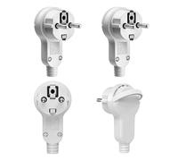 Vaskula 4 Pièces Prise Extra Plate 16A/250V Le Connecteur Europe Fiche Plate avec Poignée Rabattable Fiches Plates Européennes Amovible Embout Prise Electrique Femelle pour Usage Domestique