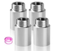 Vaskula 4 Pièces Rallonge 1/2 30mm Extension Tige Filetée Robinet en Acier Inoxydable Extensión Grifo Jardin avec Bande D'étanchéIté Rallonge de Robinet pour Chauffage et D'eau Potable