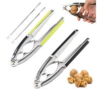 Vaskula Lot de 4 Casse Noix Robuste Casses Noix pour Noisettes Durable Casse Noisettes en Métal avec Poignée Antidérapante pour Aux Châtaignes en Coque Brésil Crabes Homards (Noir et Vert)