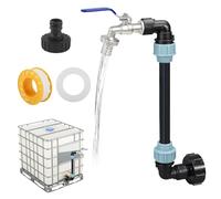 Vaskula Robinet IBC Col de Cygne de Cuve Robinet Cuve 1000L Adaptateur IBC avec Col de Cygne 3/4'' Raccord Cuve IBC Robinet Kit pour Réservoir d'eau de Pluie 1000L Recuperateur d Eau de Pluie