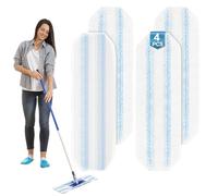 Vasmeiy 4 Pièces serpillères de Rechange Remplacement pour Vileda H2Pro & 0-CedarH2pro, Lavables et réutilisables Recharge serpillière en Microfibre pour Tous Les sols, élimine Rapidement Les Taches