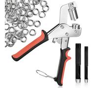 Vasmeiy Kit de Pince à œillets, Pince Perforeuse avec 400 Oeillets, 200 × Ø6 mm et 200 × Ø10 mm, Perforatrice Pinces Magnétique avec Têtes de Perforation Remplaçables, pour Bâches, Cuir, Tissus