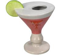 Vaso a forma di Cocktail con Lime 14,5x12x18 cm Rosa