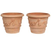 Vaso Orcio Portavaso Country En Terracotta 30x30x25 Shabby Chic