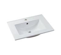 Vasque à encastrer blanche rectangle en céramique - 61 x 46,5 cm - MOTIAC