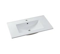 Vasque à encastrer blanche rectangle en céramique - 81 x 46,5 cm - MOTIAC Blanc