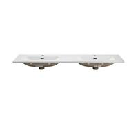 Vasque à encastrer LARGO 140 cm double vasque céramique blanc brillant
