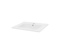 ECD Germany Vasque à Encastrer Lavabo Encastré - 610x465x175 mm - en Céramique - avec Trop-Plein et Trou de Robinet - Raccord Vida