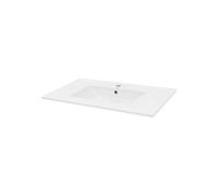 ECD Germany Vasque à Encastrer Lavabo Encastré - 810x465x175 mm - en Céramique - avec Trop-Plein et Trou de Robinet