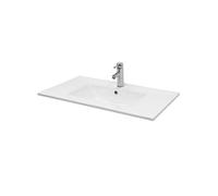 ECD Germany Vasque à Encastrer Lavabo Encastré - 810x465x175 mm - en Céramique - avec Blanc