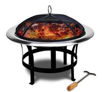 Vasque à Feu 75cm Inox Grille Panier Foyer Ouvert Grill Pan La