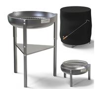 Vasque à Feu Foyer de Cheminée Jardin 60cm la Terrasse V2A Inox Trépied Barbecue
