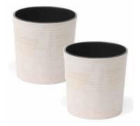 Vasque À Fleurs Pot De Fleurs Seau LOCON Ensemble De 2 30 Cm Blanc