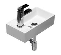 Vasque à plan de travail Lavabo de salle bain suspendu Petit lavabo | Lavabo en céramique(Left)