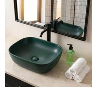 Vasque à poser 45,5 x 32,5 x 13,5 cm sans trop-plein vert foncé mat Infinitio SAT (SATINF4532DGEM)