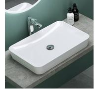 Mai & Mai Vasque Rectangulaire à Poser 60x40x9cm Blanc sans Trop-Plein | Vasque Lavabo, Surface Lisse, et Facile à Nettoyer, Adaptée à une Salle de Bains Moderne, Colossum815