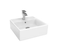 Vasque à poser carrée en céramique blanche L. 41 x l. 41 x H. 15,5 cm