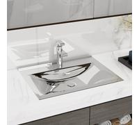 Vasque à Poser Céramique Rectangulaire Blanche Salle de Bain Toilette vidaXL