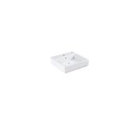 Vasque a poser Cube Ceramic 50 cm - Monotrou - Traitements anticalcaire et antibactérien -Trop plein - Céramique - Blanc alpin