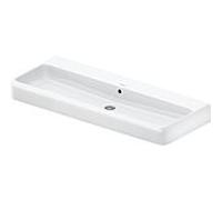 Duravit Qatego vasque à poser 2382122028 120 x 47 cm, blanc brillant HygieneGlaze, sans trou pour robinetterie, avec trop-plein, banc avec trou pour robinetterie, sol