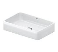 Duravit Vasque à poser Qatego 2383602079 60x40 cm sans trou, trop-plein, blanc brillant HygieneGlaze