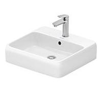 Vasque à poser Duravit Collection One 2385500027 avec plateforme percée pour robinetterie, trop-plein, blanc brillant