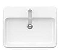 Duravit Vasque à poser Collection One 2385600027 – plateforme percée, trop-plein, blanc brillant