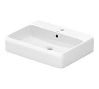 Vasque à poser Duravit Collection One 2385602027 avec plateforme percée pour robinetterie, trop-plein, blanc brillant