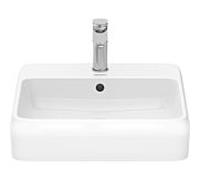 Vasque à poser Duravit Collection One 2385502027 avec plateforme percée pour robinetterie, trop-plein, blanc brillant