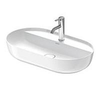 vasque à poser Duravit Luv 03807000001 70x40cm, sol, trou pour robinetterie 2000 , sans trop-plein, avec rangée de trous pour robinetterie, blanc WonderGliss