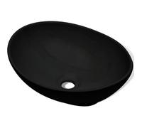 Vasque à poser en céramique ovale noire - Luxueuse - 40 x 33 cm