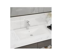 vidaXL Vasque à poser en céramique Rectangulaire Blanche 60 x 46 cm