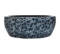 vidaXL Vasque à poser rond 41x14 cm Céramique Noir et bleu
